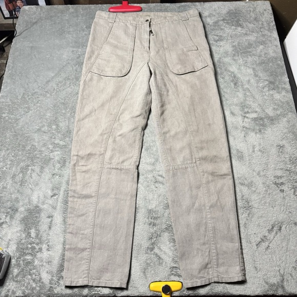 Annette Gortz Hand Made Wide Linen Blend Trousers Size‎ 36 Beige Pants Baggy - Picture 1 of 14